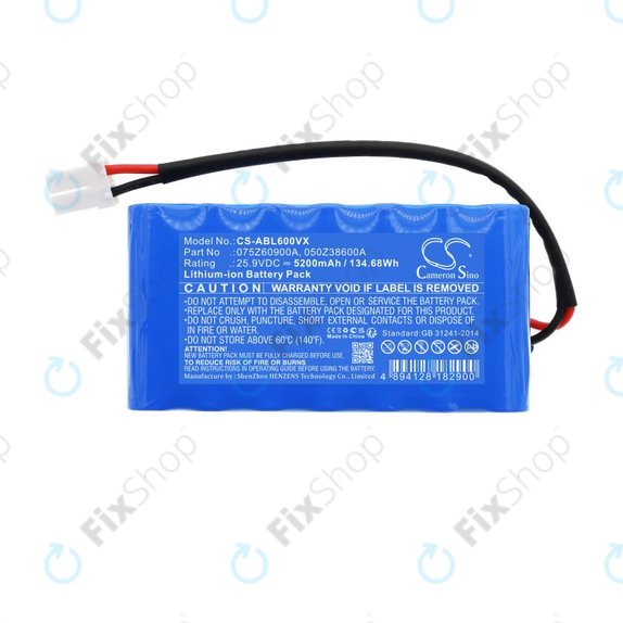 Batterie pour Wiper i130S, Ambrogio Twenty Elite, 5200mAh, Li-Ion, 25.9V, 075Z60900A, HQ