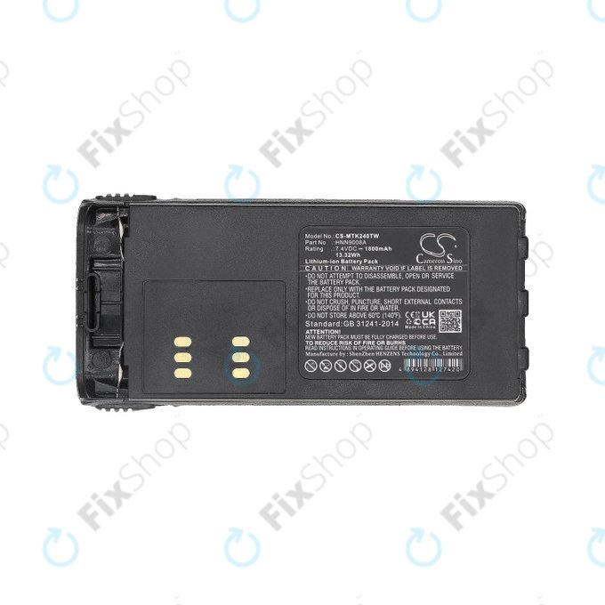 Batterie pour Motorola MTX, GP, HT, 1800mAh, Li-Ion, 7.4V, HNN9008A, HQ