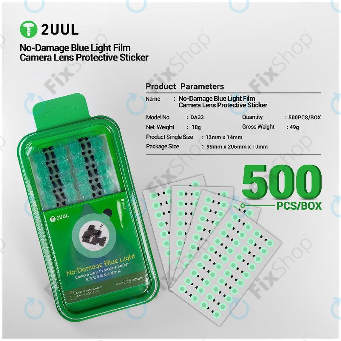 Stickers de protection lentille caméra (anti-lumière bleue), 2UUL DA33, 500 pcs/pack