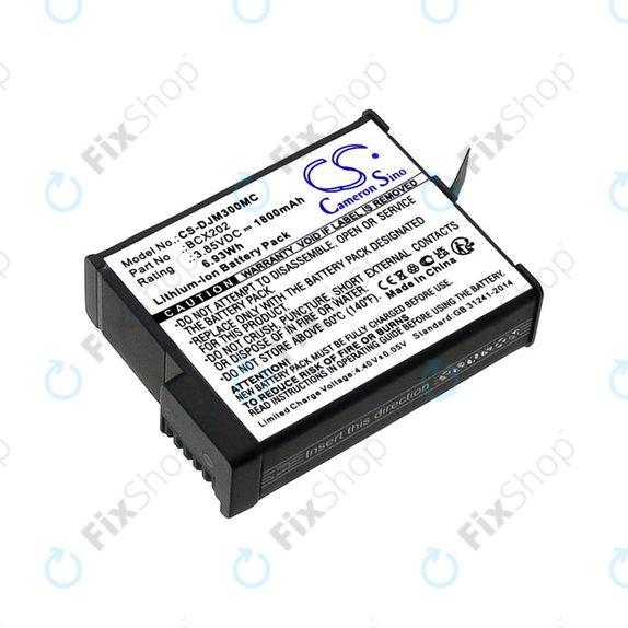 Batterie pour DJI Osmo Action 3, Action 4, 1800mAh, Li-Ion, 3.85V, BCX202, HQ