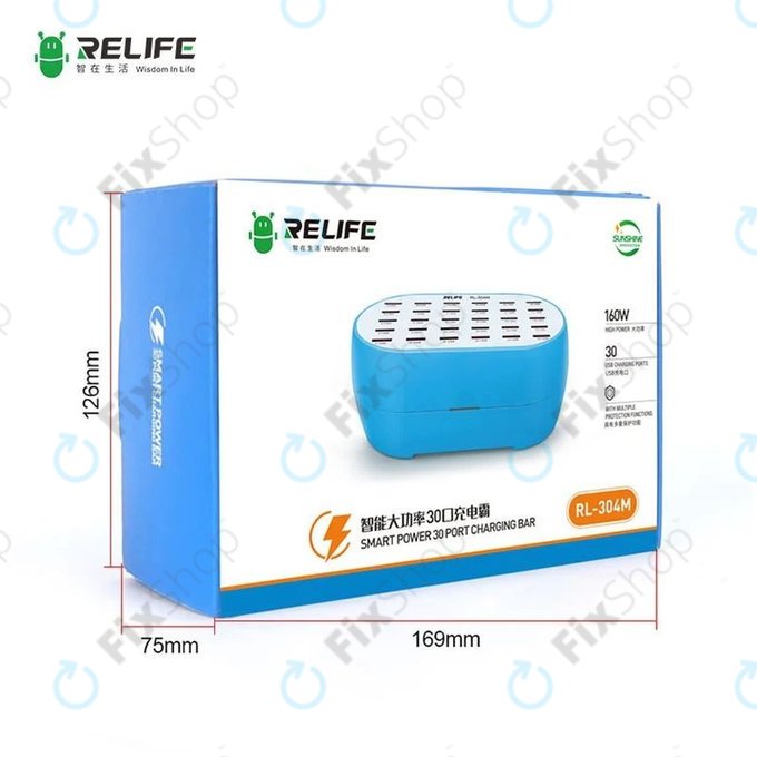 Relife RL-304M - Chargeur USB Smart Service - 30x USB / 160W