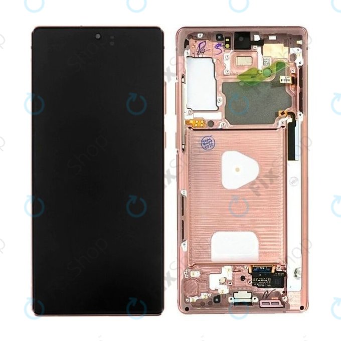 Samsung Galaxy Note 20 N980B - Écran LCD + Ecran Tactile + Cadre (Mystic Bronze) - GH82-23495B, GH82-23733B Genuine Service Pack