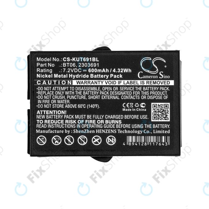 Batterie pour Ikusi TM60, 61, 62, 600mAh, Ni-MH, 7.2V, BT06, HQ