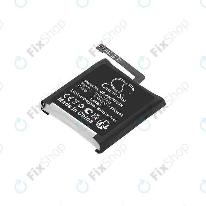 Batterie pour Amazfit T-Rex 2, A2169, A2170, 500mAh, Li-Pol, 3.87V, PL572428, HQ