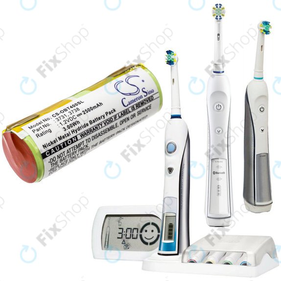 Batterie pour Oral-B Professional Care, Triumph, 2500mAh, Ni-MH, 1.2V, 3731, HQ