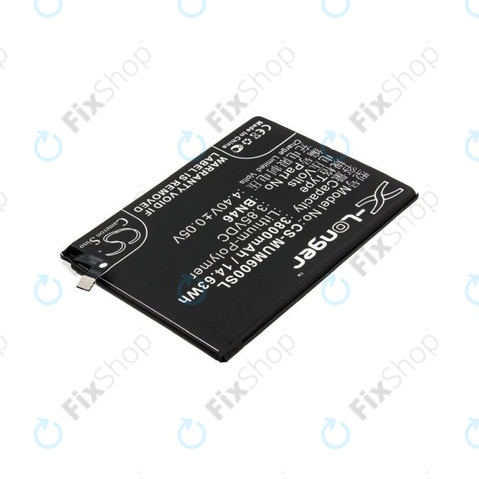 Batterie pour Xiaomi Redmi Note 8T, 3800mAh, Li-Pol, 3.85 V, BN46, HQ