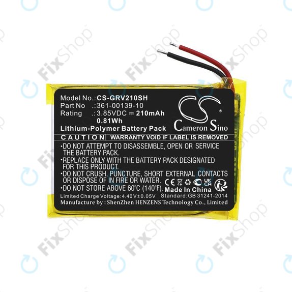 Batterie pour Garmin Venu 2, 210mAh, Li-Pol, 3.85V, 361-00139-10, HQ