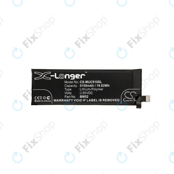 Batterie pour Xiaomi Mi Note 10 M190F4AG, 5150mAh, Li-Pol, 3.85 V, BM52, HQ