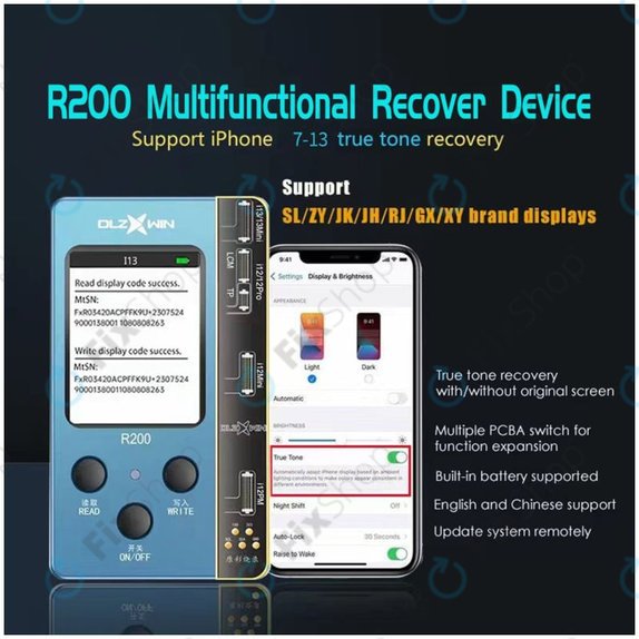 DLZ WIN - Programmeur de restauration True Tone DL R200 (iPhone séries 8 à 13)