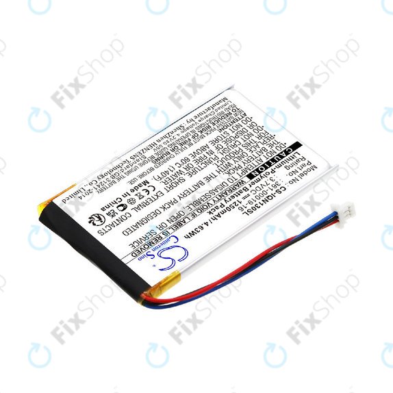 Batterie pour Garmin Nüvi 1300, 1350, 1370, 1390, 1490, 1250mAh, Li-Pol, 3.7V, 361-00019-16, HQ