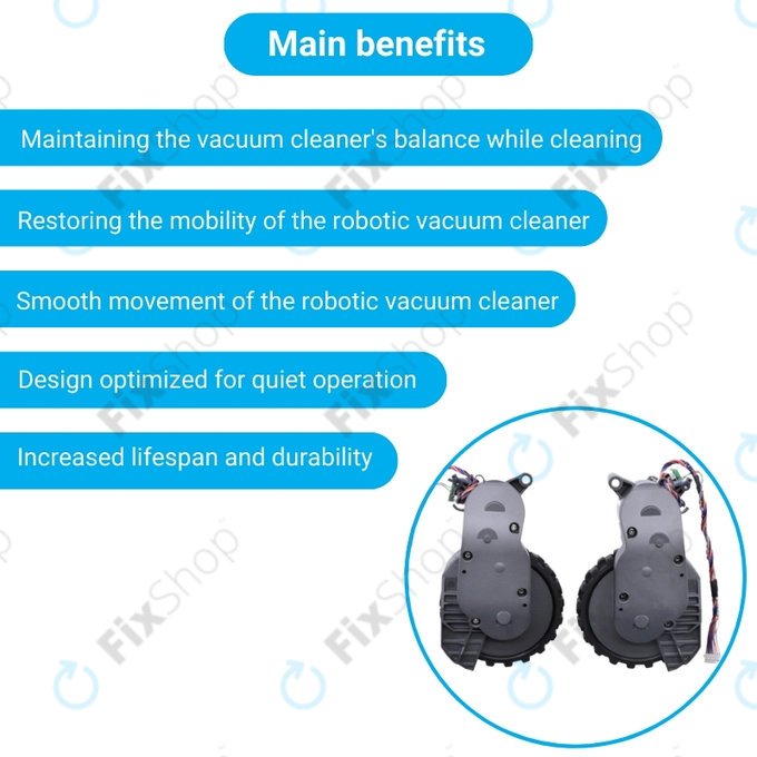 Xiaomi Roborock S5 Max, S6 Pure, S7 - Moteur des roues gauche et droite (Gris)