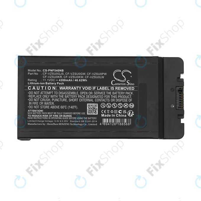 Batterie pour Panasonic CF-54, 4200mAh, Li-Ion, 11.1V, CF-VZSU0GJS, HQ