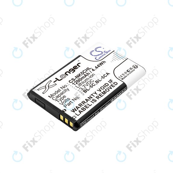 Batterie pour Nokia 1208, 1110, 2310, 1200mAh, Li-ion, 3.7V, BL-5C, HQ