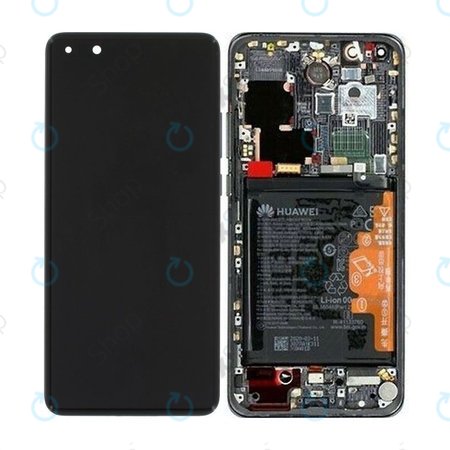 Huawei P40 Pro - Écran LCD + Écran tactile + Cadre + Batterie + Capteur d'empreintes digitales (Noir) - 02353PJG