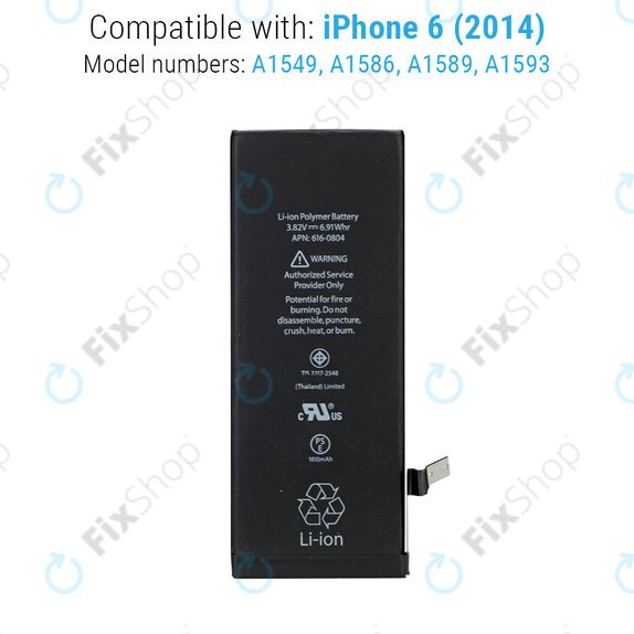 Batterie pour iPhone 6, 1810mAh