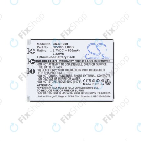 Batterie pour Agfa, Aosta, Avant, Benq, Minolta, Olympus, Polaroid, 600mAh, Li-Ion, 3.7V, Li-80B, HQ