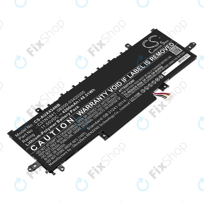 Batterie pour Asus ZenBook 14, Flip 14, 4200mAh, Li-Pol, 11.55V, C31N1841, HQ