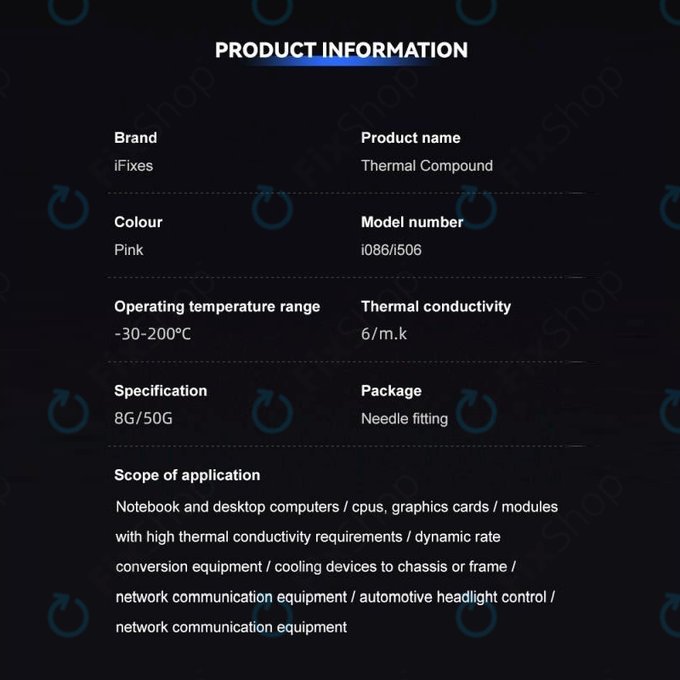 iFixes i506 Pink Performance Thermal Compound - pâte thermique pour téléphone/tablette, 50g