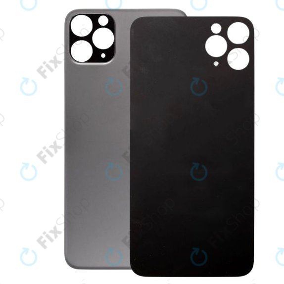 Apple iPhone 11 Pro Max - Verre du boîtier arrière avec plus grand trou pour l'appareil photo (gris sidéral)