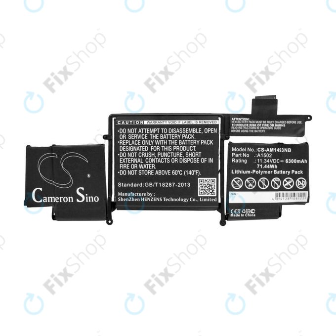 Apple MacBook Pro 13" A1502 (Late 2013 - Mid 2014) - Batterie A1493 6300mAh HQ