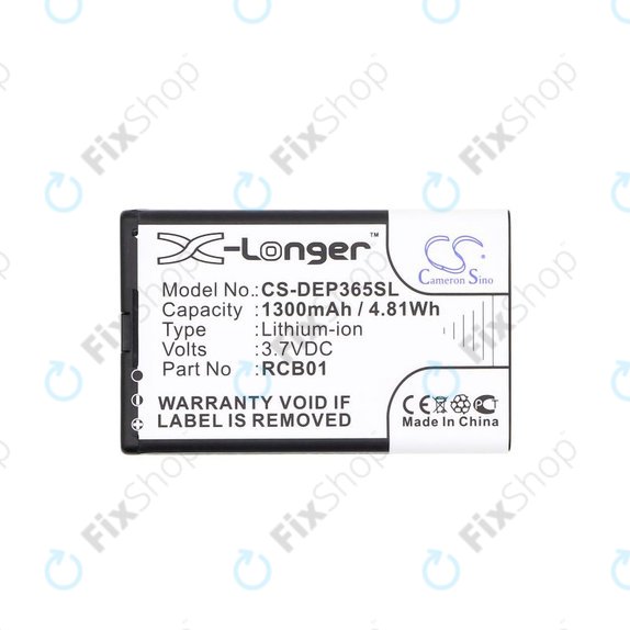 Batterie pour Doro Primo 365, 1300mAh, Li-Ion, 3.7V, RCB01, HQ