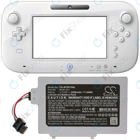 Batterie pour Nintendo Wii U GamePad, 3200mAh, Li-Ion, 3.7V, WUP-001, HQ