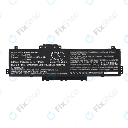 Batterie pour HP 14, 15, 3450mAh, Li-Pol, 11.25V, AE03XL, HQ