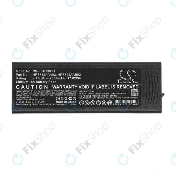 Batterie pour EADS P3G, TPH700, 2300mAh, Li-Ion, 7.4V, HR7742AAA02, HQ
