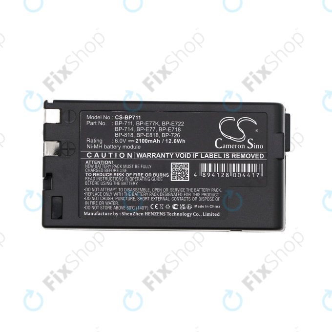 Batterie pour Canon E06, Canon E07, 2100mAh, Ni-MH, 6V, BP-711, HQ