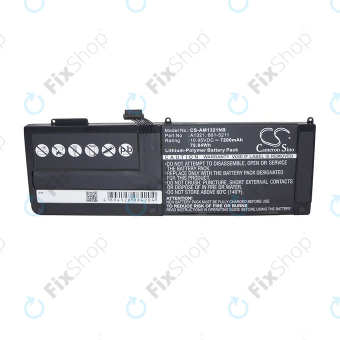 Apple MacBook Pro 15" A1286 (Mi 2009 - Mi 2010) - Batterie A1321 7200mAh HQ