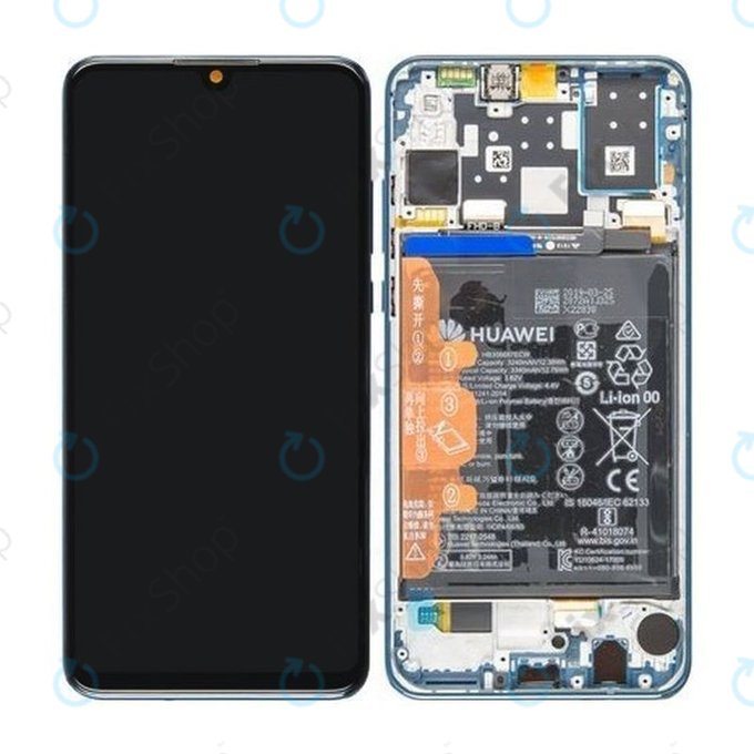 Huawei P30 Lite - Écran LCD + Ecran Tactile + Cadre + Batterie (Bleu Paon) - 02352RQA