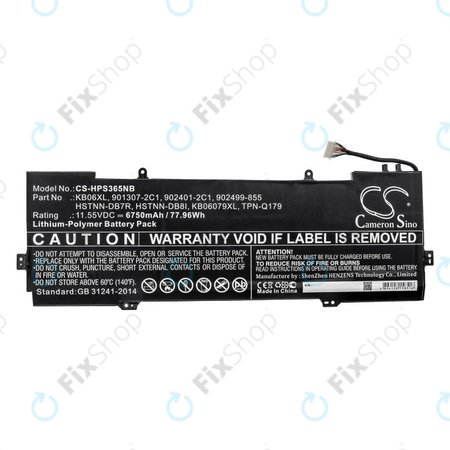 Batterie pour HP Spectre X360 15, 6750mAh, Li-Pol, 11.55V, KB06XL, HQ