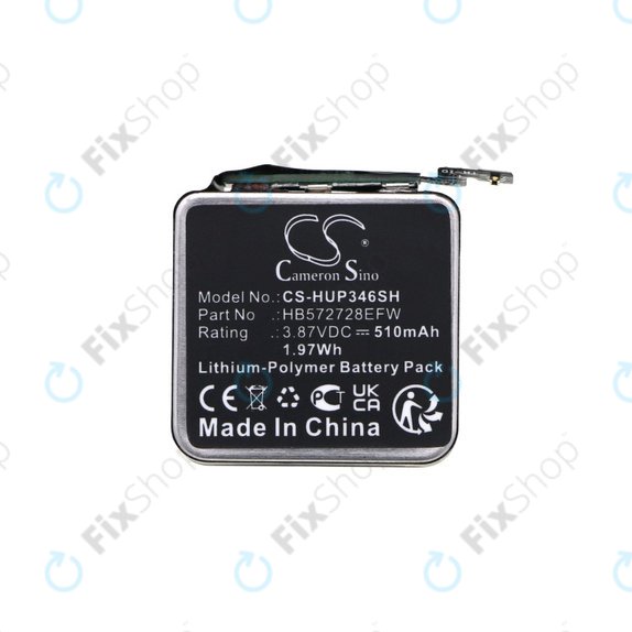Batterie pour Huawei Watch GT3 Pro 46mm, 510mAh, Li-Pol, 3.87V, HB572728EFW, HQ