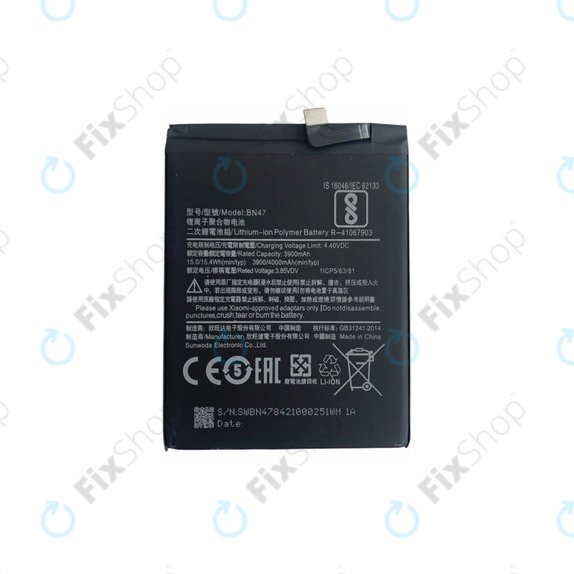 Xiaomi Mi A2 Lite (Redmi 6 Pro) - Batterie BN47 4000mAh