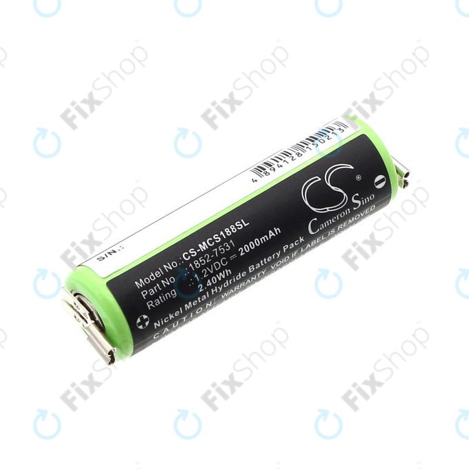 Batterie pour Moser Easy Style 1881, 2000mAh, Ni-MH, 1.2V, 1852-7531, HQ