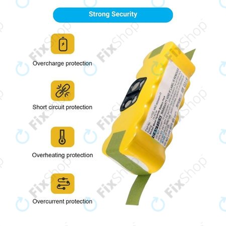iRobot Roomba 500, 600, 700, 800, 900-series, R3, Scooba 450, Vileda 137173 - Batterie 11702, GD-Roomba-500, VAC-500NMH-33 Ni-MH 14.4V 3500mAh