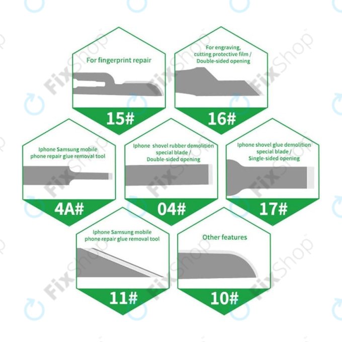 Relife RL-101B - Ensemble de couteaux à lame pour enlever la colle CPU 8 en 1