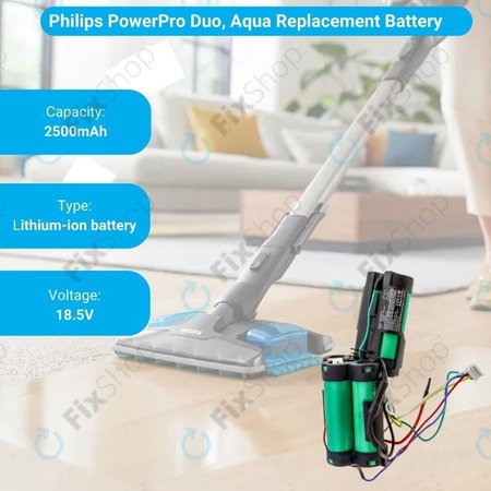 Philips PowerPro Duo, PowerPro Aqua - Batterie 5ICR19/65 2500mAh HQ