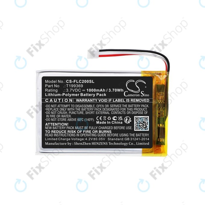 Batterie pour FLIR C2, C3, 1000mAh, Li-Pol, 3.7V, T199369, HQ