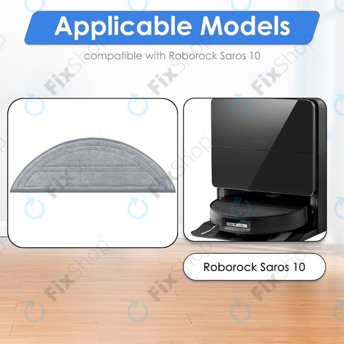 Chiffon de vadrouille, 2 pièces pour Xiaomi Roborock Saros 10