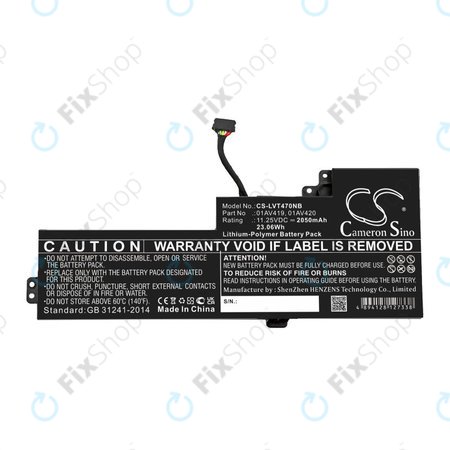 Batterie pour Lenovo Thinkpad A285, T470, T480, 2050mAh, Li-Pol, 11.25V, 01AV419, HQ