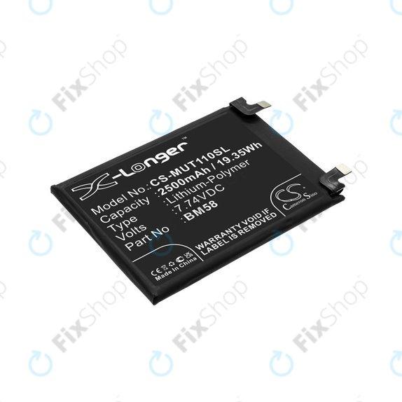 Batterie pour Xiaomi 11T Pro, 2500mAh, Li-Pol, 7.74 V, BM58, HQ