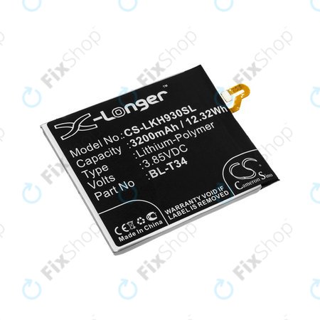 Batterie pour LG H930, V30, V35, 3200mAh, Li-Pol, 3.85V, BL-T34, HQ