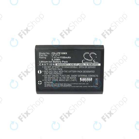Canon EOS 1100D, 1200D, Kiss X50, Rebel T3, T5 - Batterie LP-E10 Li-Ion 1100mAh HQ