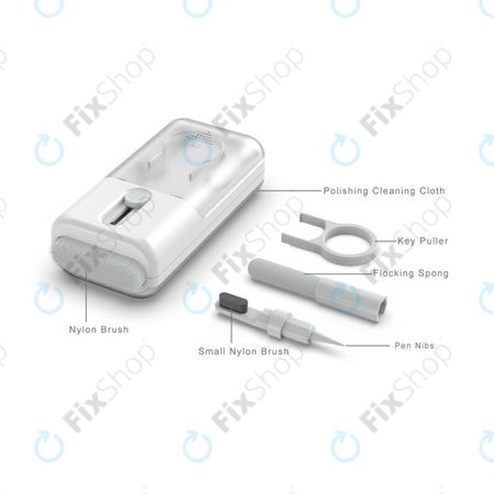 Kit de brosses multifonctions avec chiffon et extracteur de clés 6 en 1