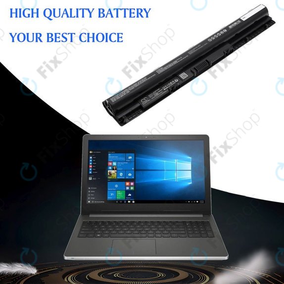 Batterie pour Dell Inspiron 14, 15, 17, Vostro 14, 15, 2600mAh, Li-Ion, 14.8V, GXVJ3, HQ