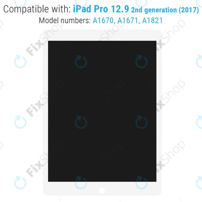 Apple iPad Pro 12.9 (2nd Gen 2017) - Écran LCD + Écran tactile + Carte IC (White) Refurbished