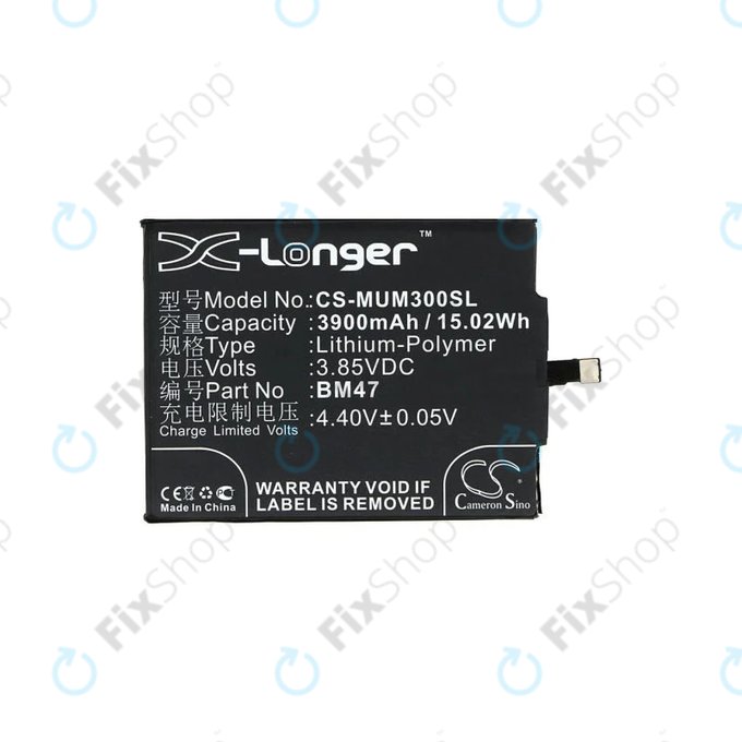Xiaomi Redmi 3, 3S, 3 Pro, 4X - Batterie BM47 3900mAh HQ