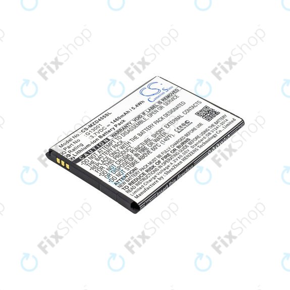 Batterie pour Navon Mizu D455, 1460mAh, Li-Ion, 3.7V, G13001, HQ