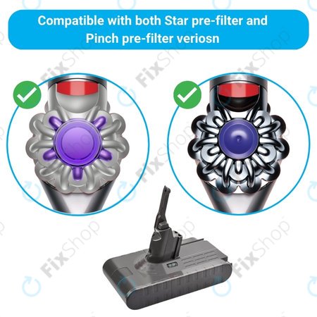 Dyson V8 - Batterie 215681, PM8-US-HFB1497A Li-Ion 21.6V 4000mAh